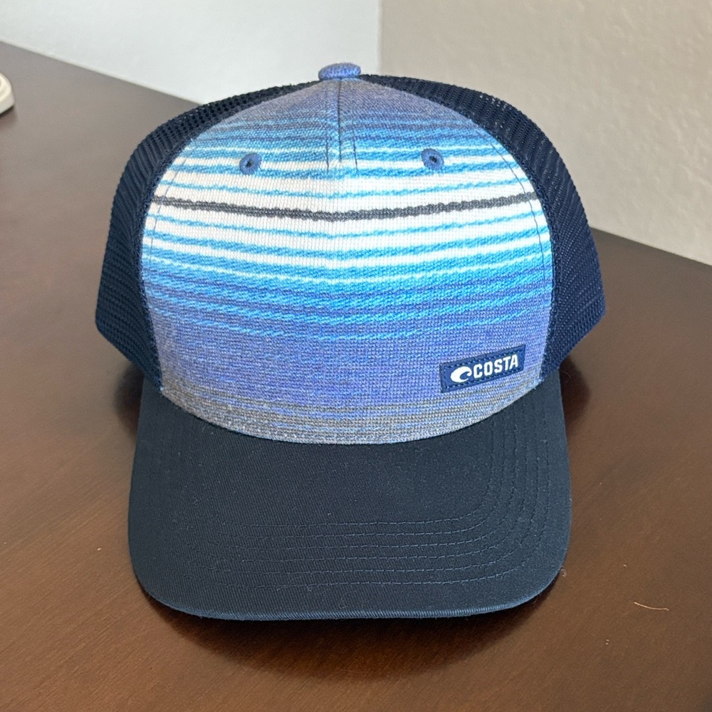 Costa Blue Gradient Trucker Hat Mesh Back Cap OS NWT